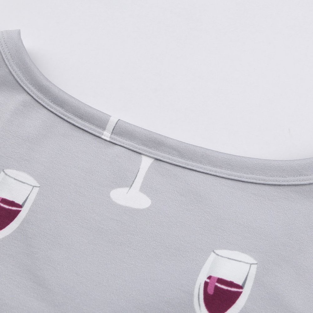 Trendy WINE Glass Pajamas Lounge Set - Picture 13 of 15